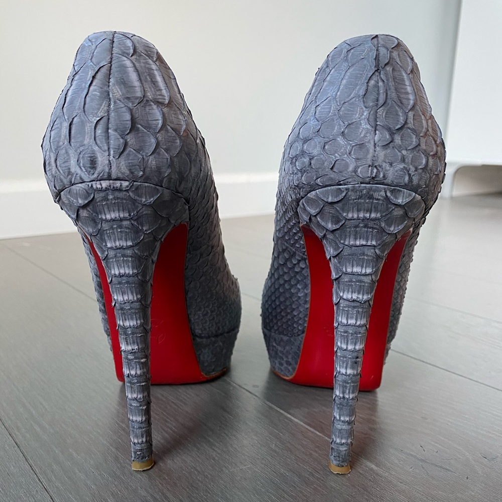 Christian Louboutin Gray Python Bianca Stilettos - image 3